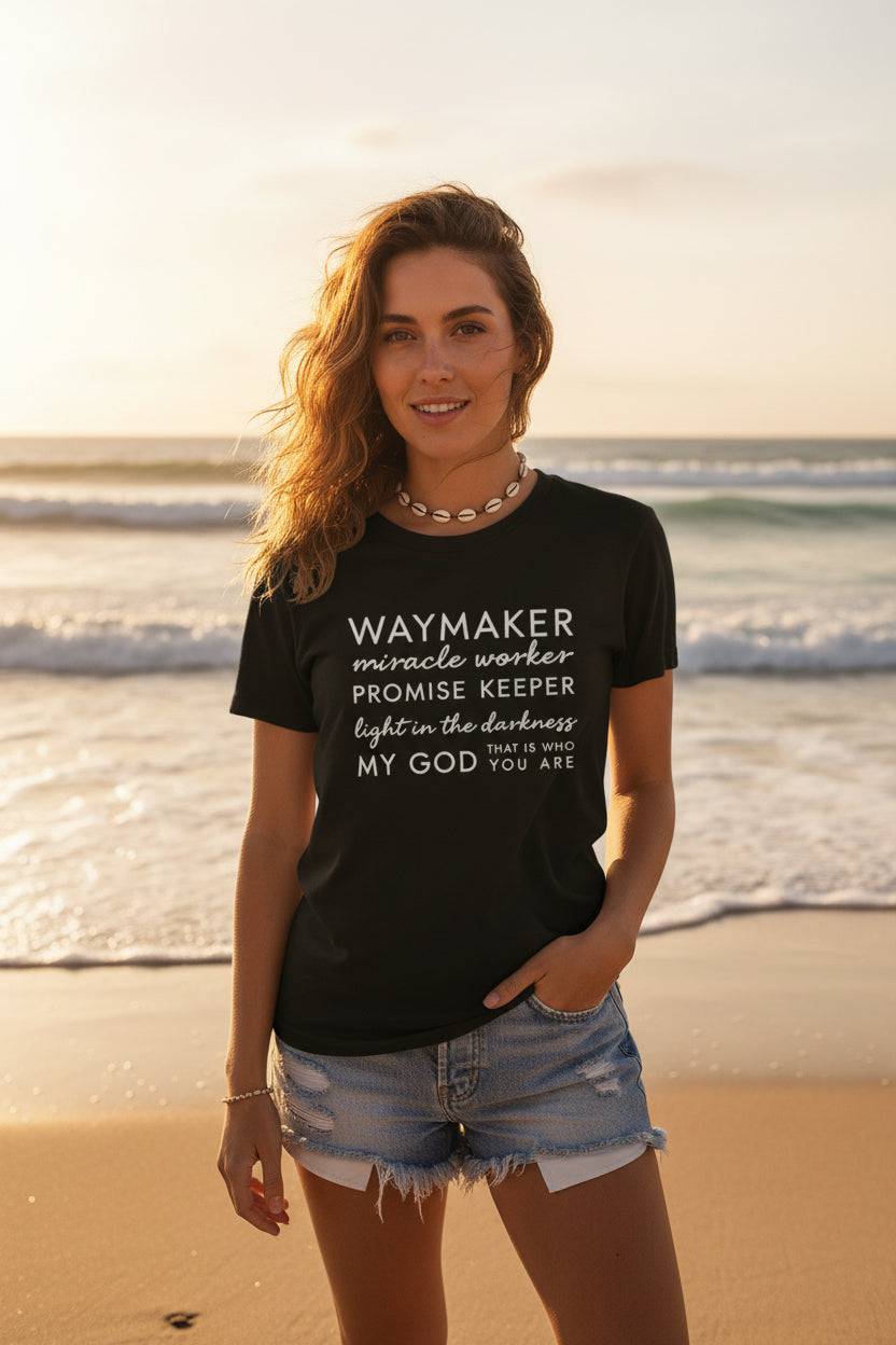 Waymaker Slogan Crew Neck T-Shirt | Women's Graphic Tee - achandvee T-Shirt