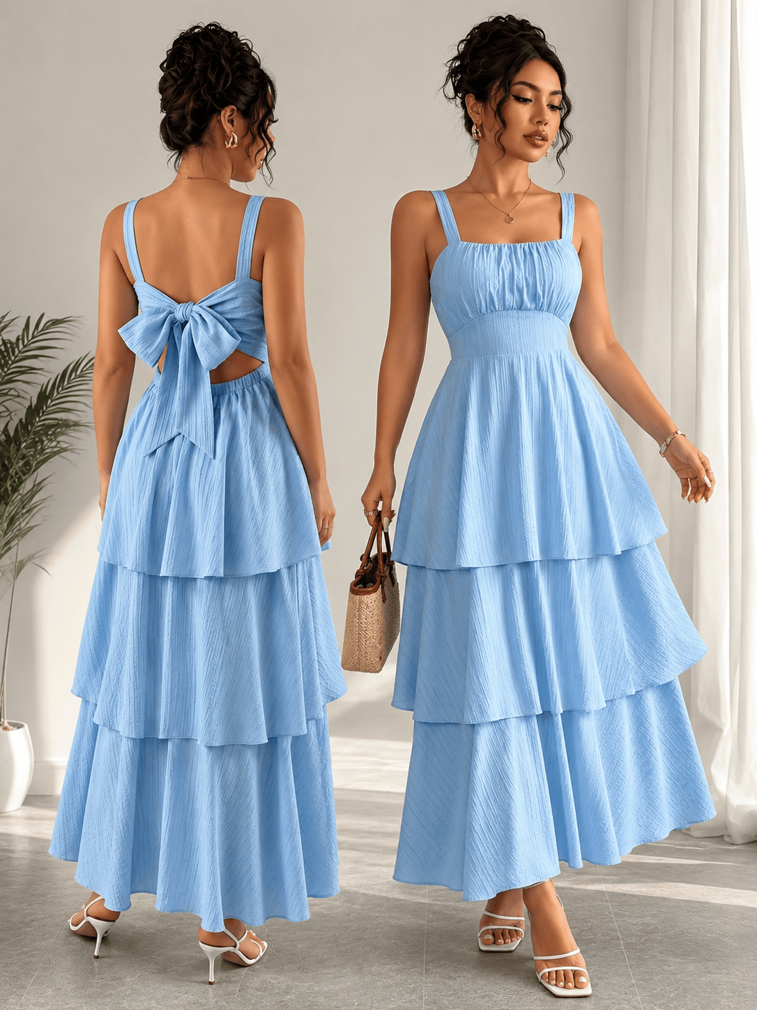 Elegant Ruffle Maxi Dress - achandvee dress