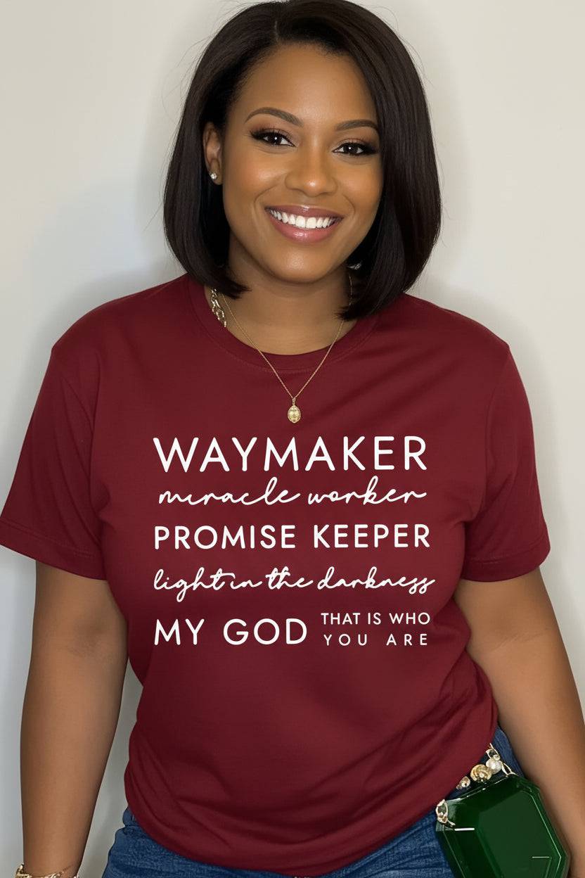 Waymaker Slogan Crew Neck T-Shirt | Women's Graphic Tee - achandvee T-Shirt