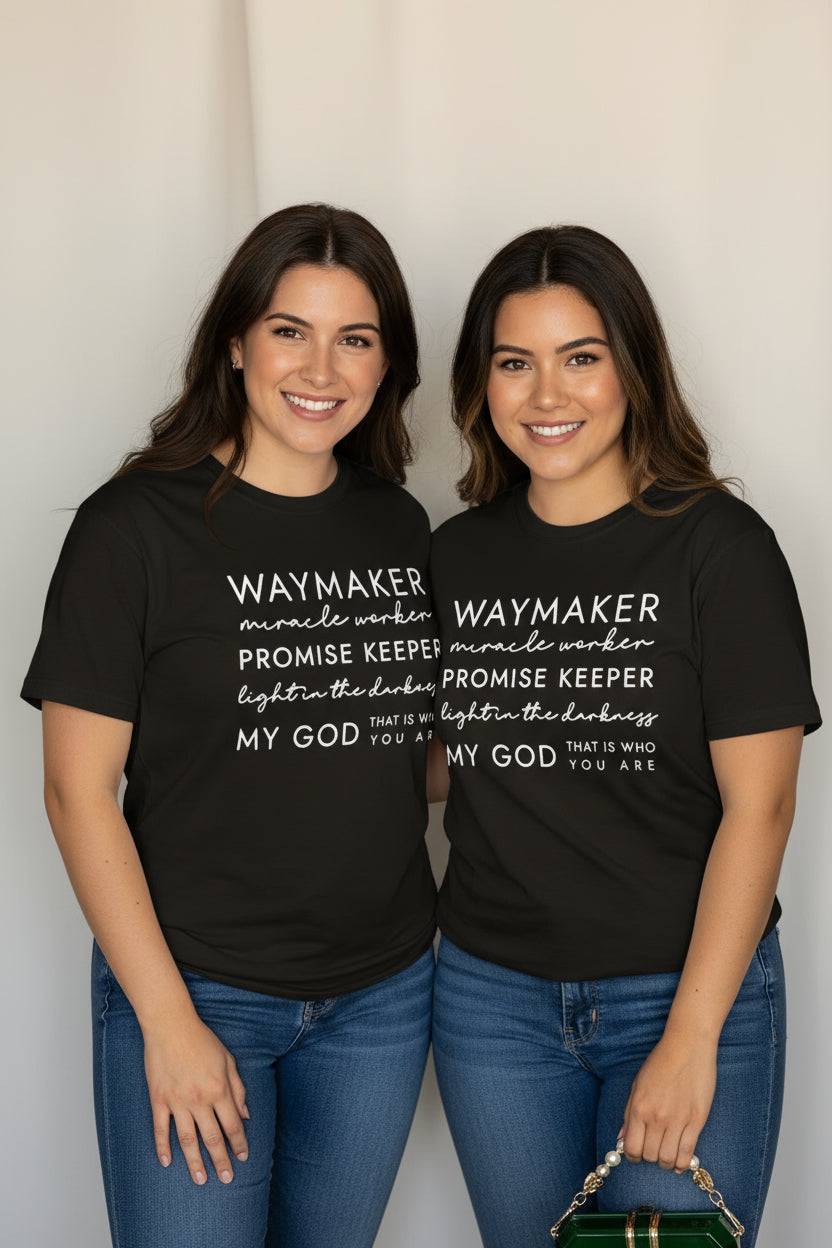 Waymaker Slogan Crew Neck T-Shirt | Women's Graphic Tee - achandvee T-Shirt