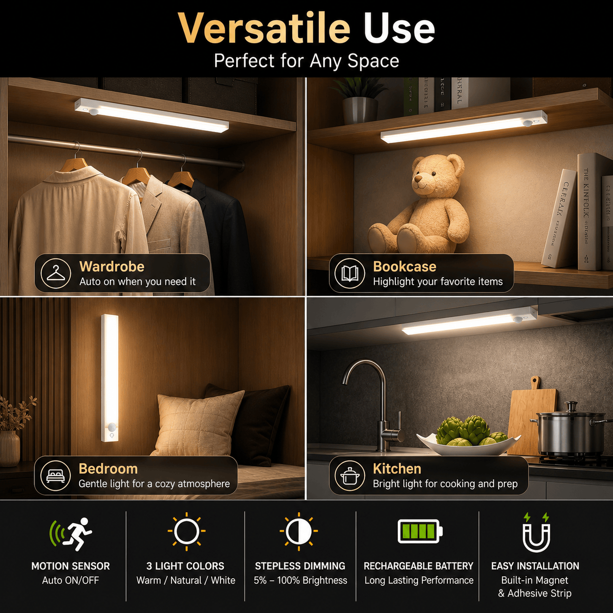 Smart Motion Sensor LED Light - achandvee light