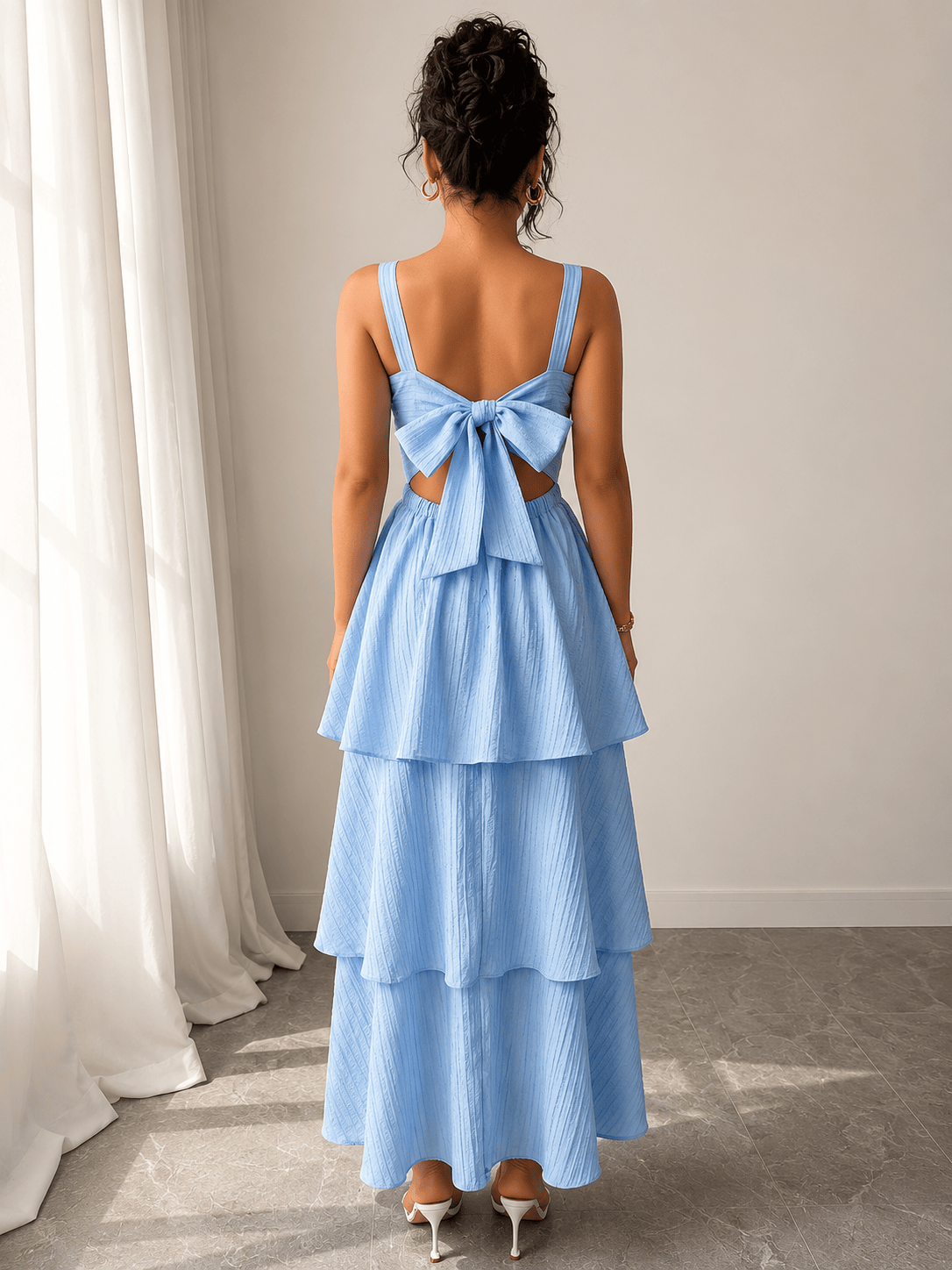 Elegant Ruffle Maxi Dress - achandvee dress