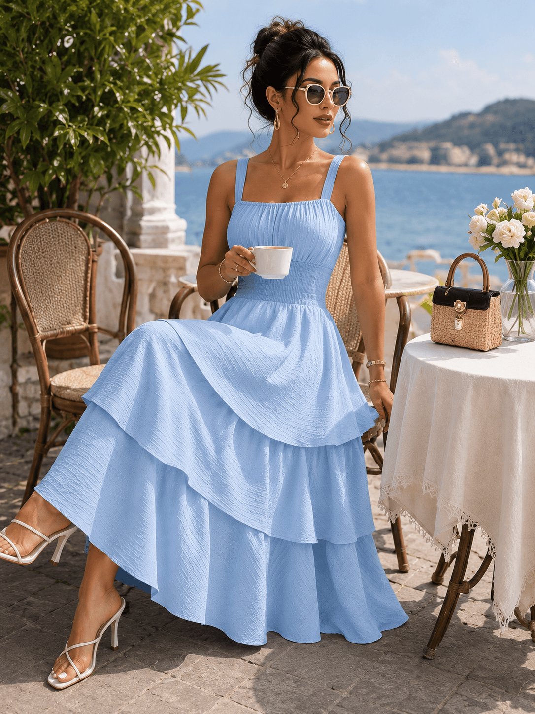 Elegant Ruffle Maxi Dress - achandvee dress
