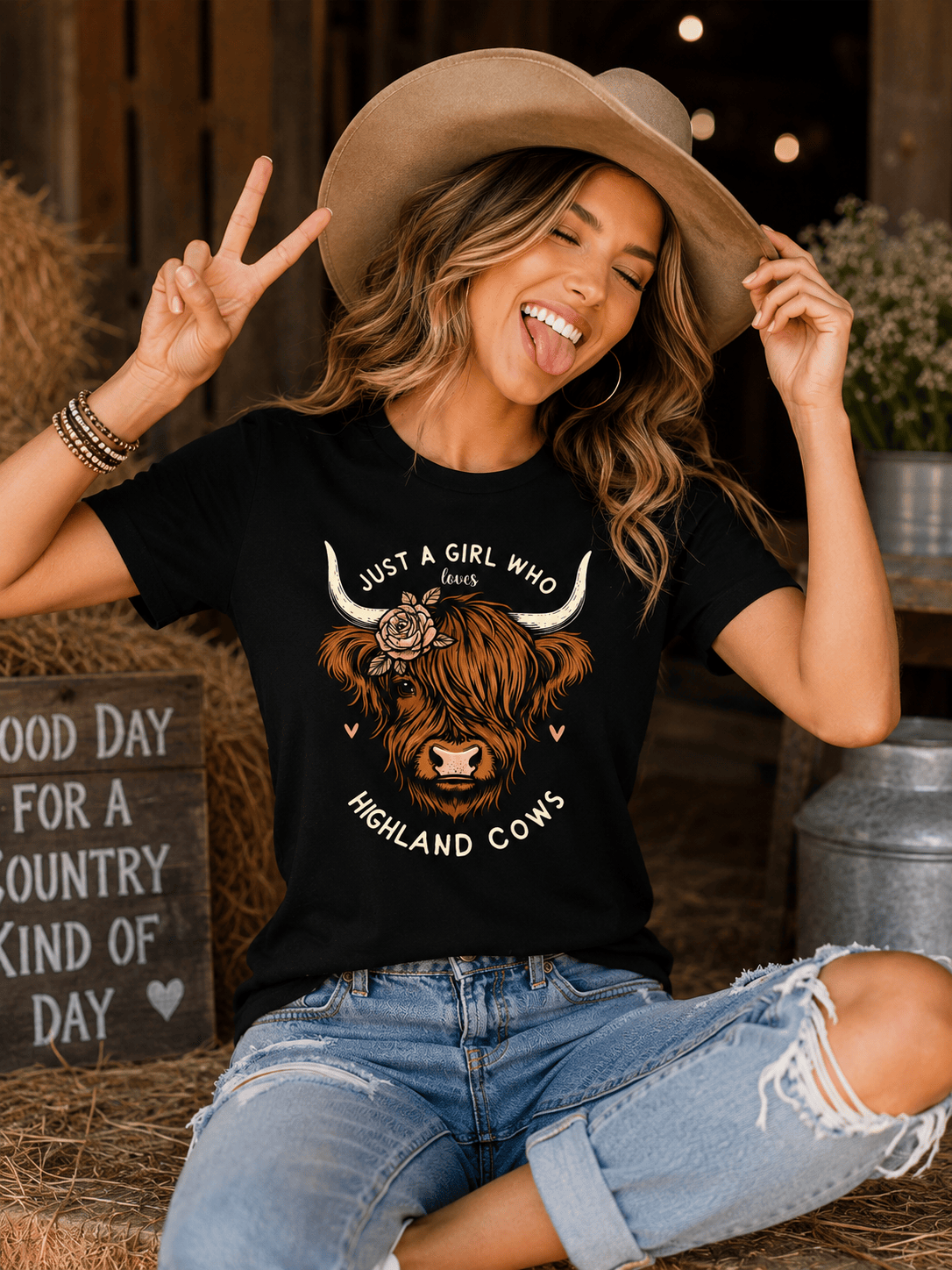 Highland Cow Graphic T-Shirt – Funny Novelty Tee for Women - achandvee T-Shirts