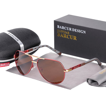 Men’s Polarized Pilot Sunglasses UV400 Mirror Lenses - achandvee Sunglasses