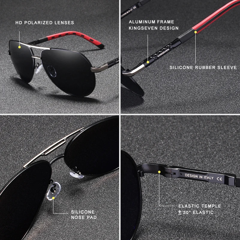 Men’s Polarized Pilot Sunglasses UV400 Aluminum Frame