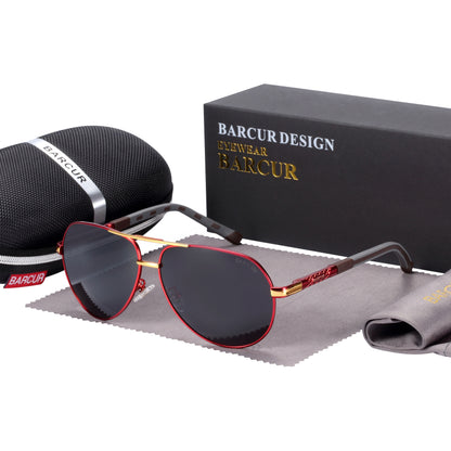 Men’s Polarized Pilot Sunglasses UV400 Mirror Lenses - achandvee Sunglasses