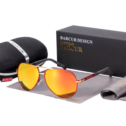 Men’s Polarized Pilot Sunglasses UV400 Mirror Lenses - achandvee Sunglasses