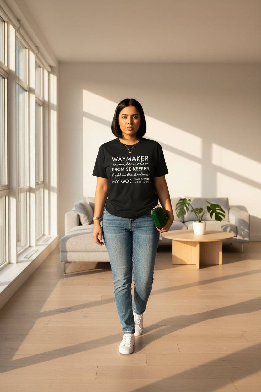 Waymaker Slogan Crew Neck T-Shirt | Women's Graphic Tee - achandvee T-Shirt