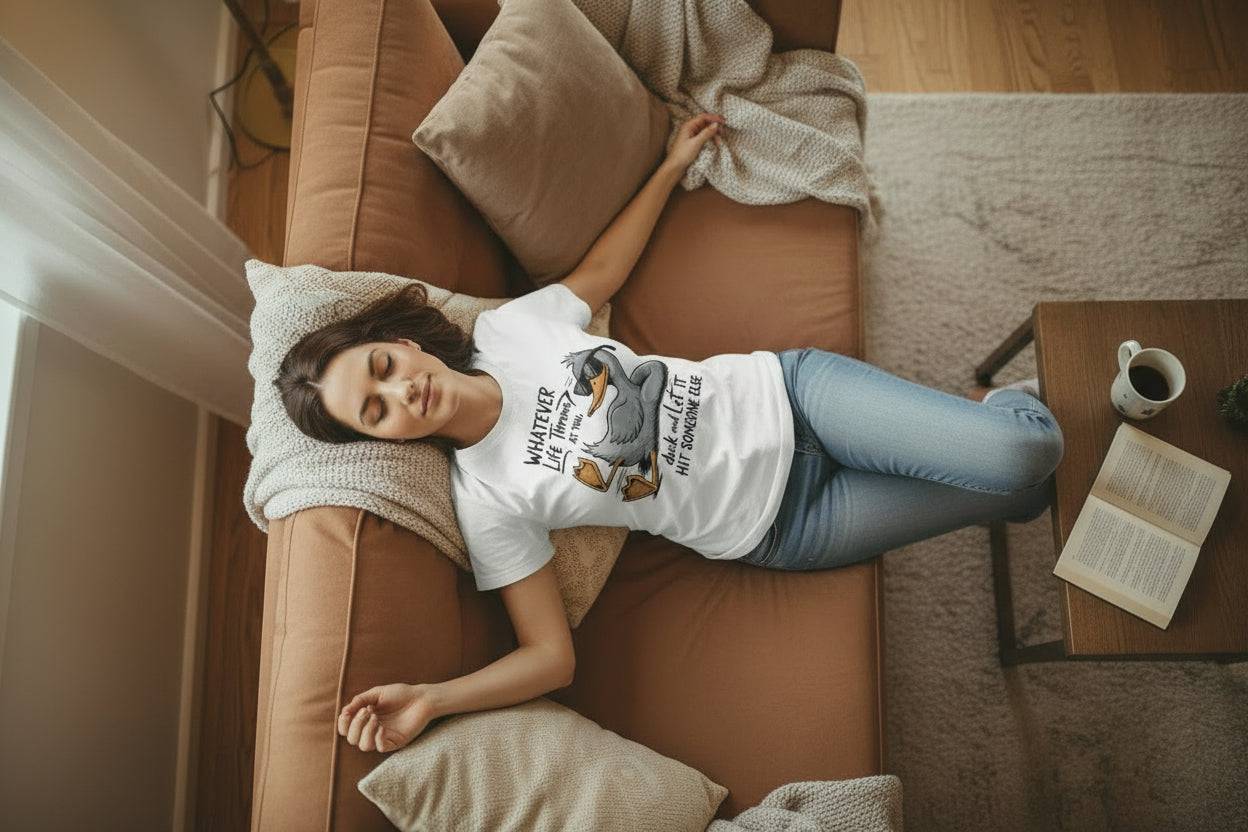 Duck & Let It Hit Someone Else Funny Slogan T-Shirt | Women's Graphic Tee - achandvee T-Shirt