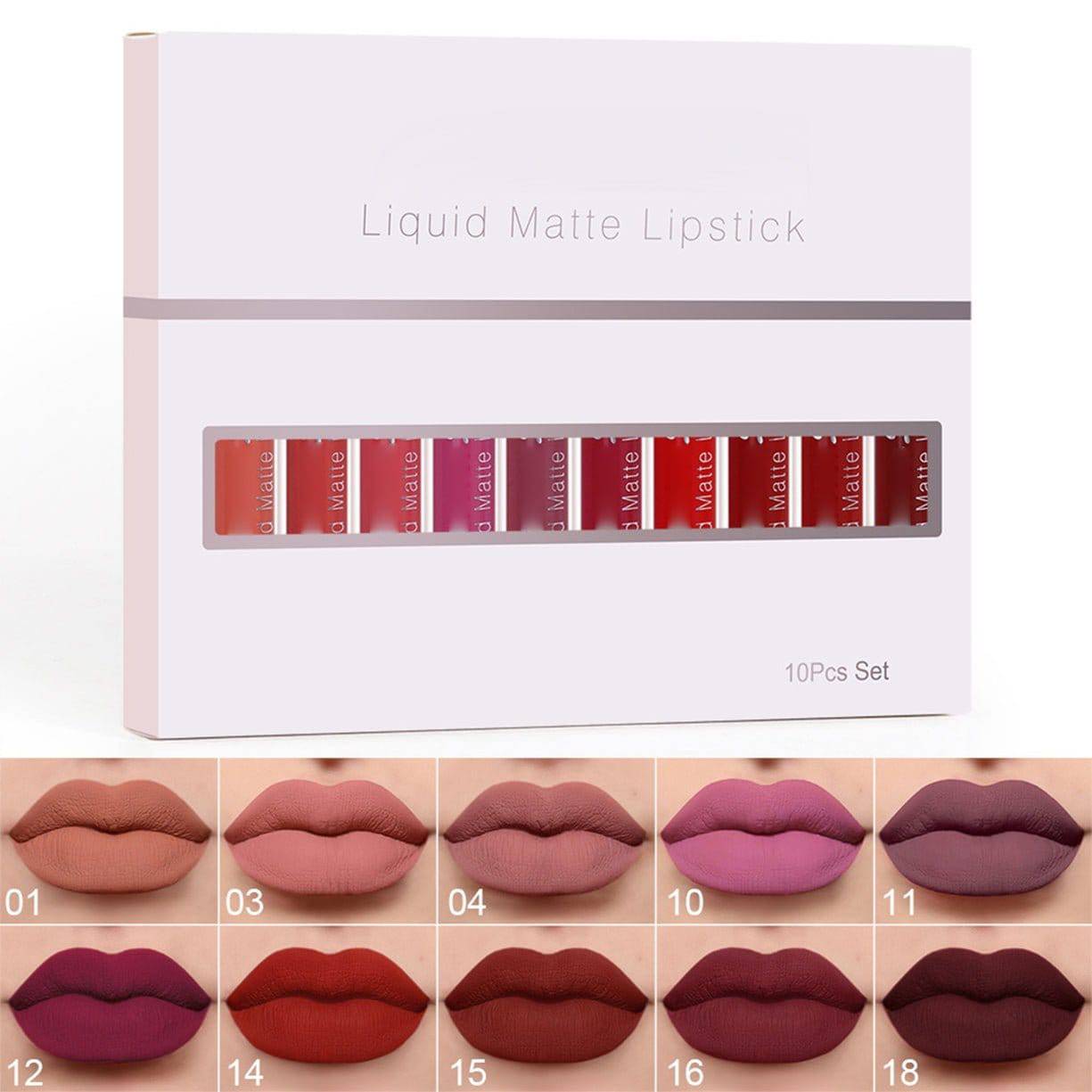10Pcs Matte Waterproof Long Lasting Lip Gloss - achandvee lip gloss