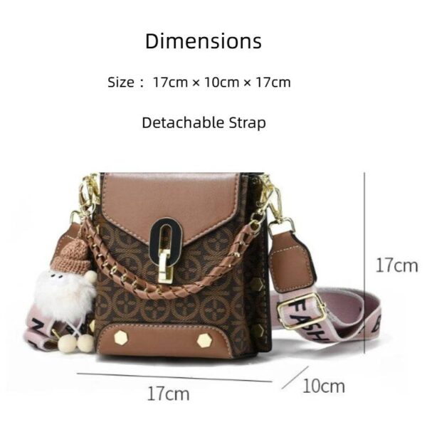 Women's Plaid Crossbody Bag - Mini Shoulder Bag with Detachable Strap