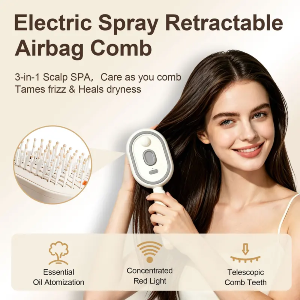 ⚡ Electric Spray Massage Comb & Self-Cleaning Hair Brush