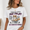 Women's Funny Cat Slogan Crew Neck T-Shirt