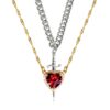 Heart & Sword Couple Necklace Set | 18K Gold Plated